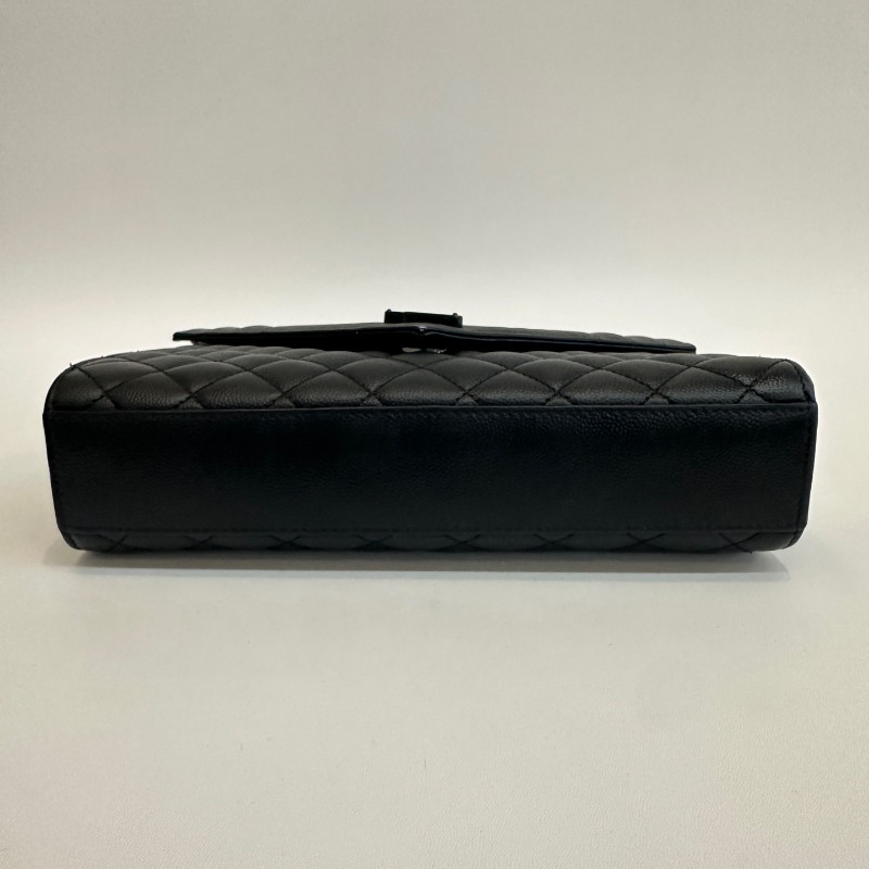 Saint laurent/聖羅蘭荔枝紋牛皮so black中號envelope信封包鏈條單肩斜挎包。-5