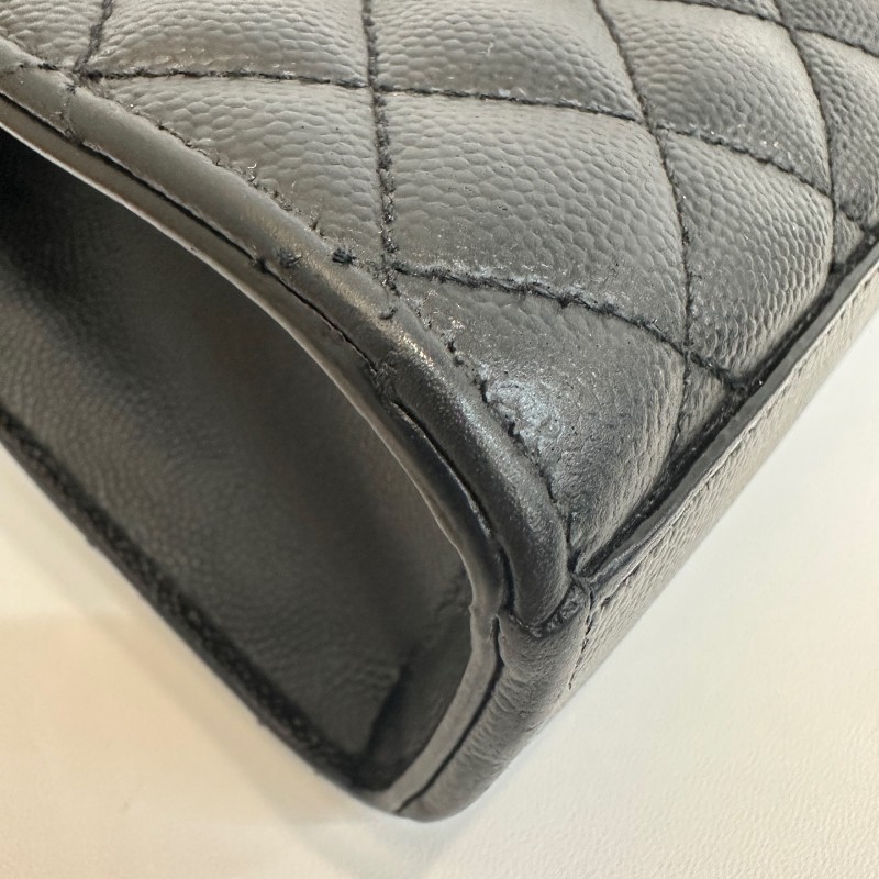 Saint laurent/聖羅蘭荔枝紋牛皮so black中號envelope信封包鏈條單肩斜挎包。-11