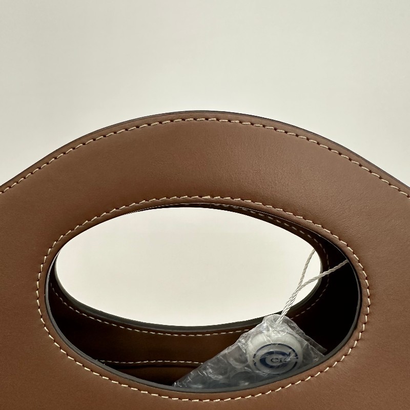 Burberry/巴寶莉格紋棕色帆布口袋斜挎包。-14