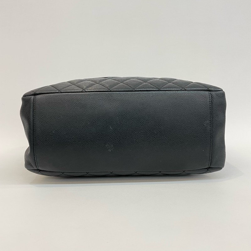 Chanel/香奈兒黑金荔枝牛皮中號gst鏈條單肩托特包。-4