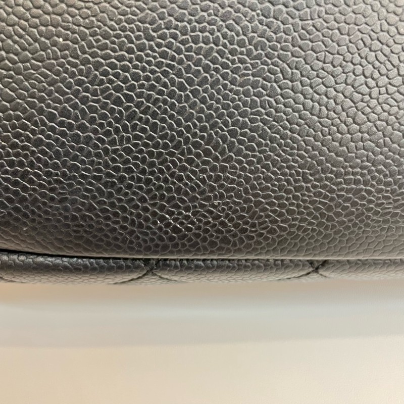 Chanel/香奈兒黑金荔枝牛皮中號gst鏈條單肩托特包。-10