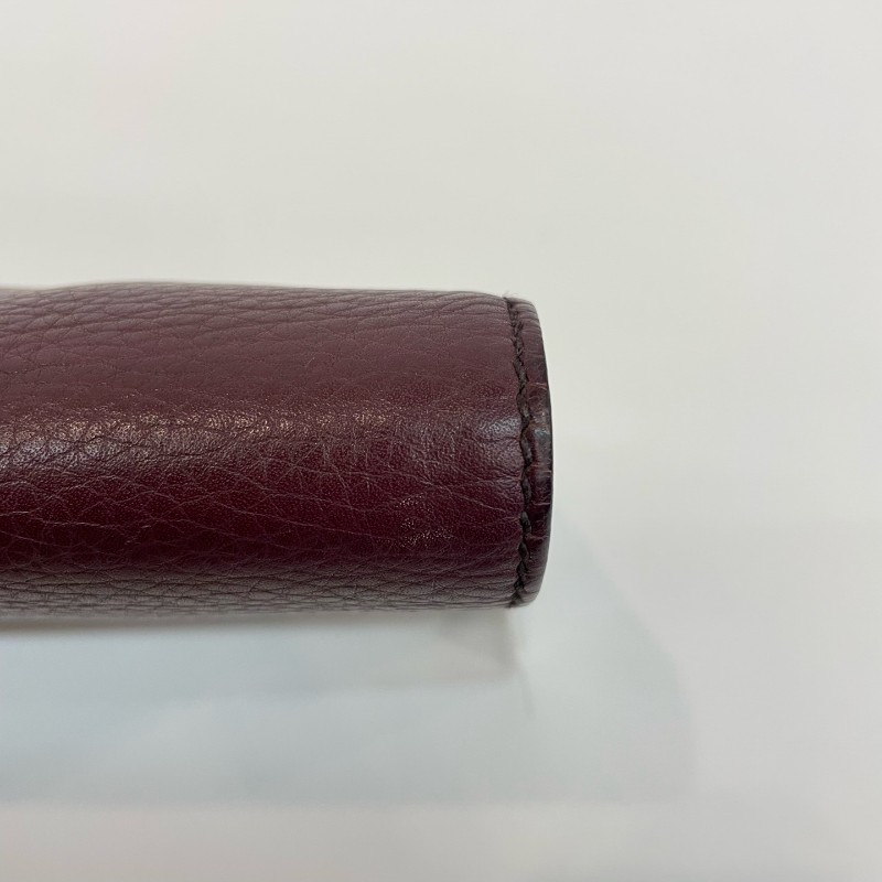 Gucci/古馳紫色荔枝牛皮大G流蘇soho手拿包。-12