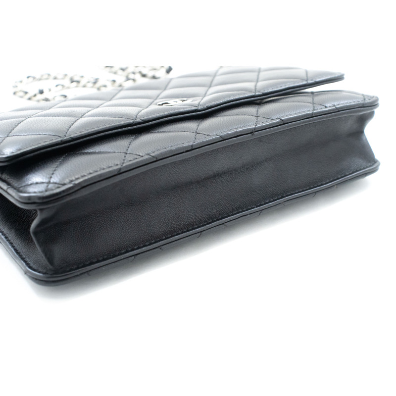 【日本直送】香奈兒黑色經典鏈條皮夾 WOC 單肩包 羊皮-3