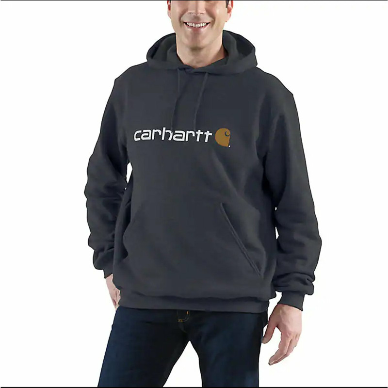 Carhartt - Felpa con cappuccio Midweight Logo Graphic Carbon Hearther - 100074 - CARBON/HEATHER | size: L-0