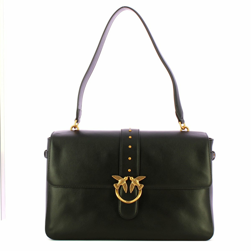 Pinko - Borsa a spalla Love one Nero - 105067A0QO - NERO-ANTIQUE/GOLD-0