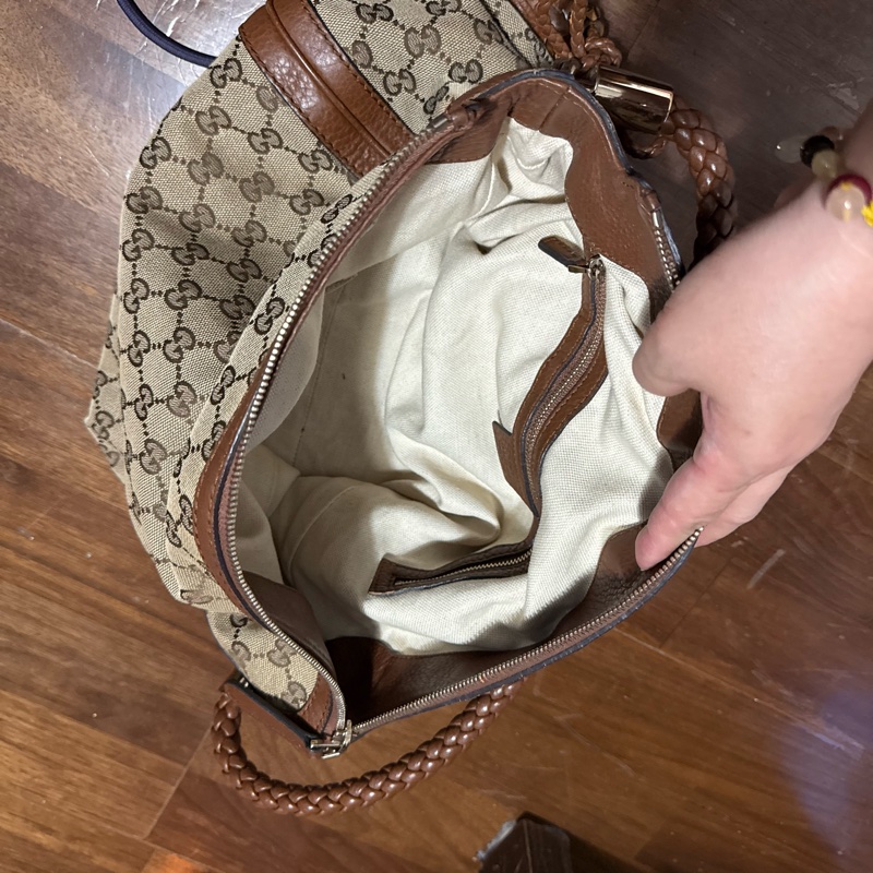 Gucci GG 帆布編織手提包-4