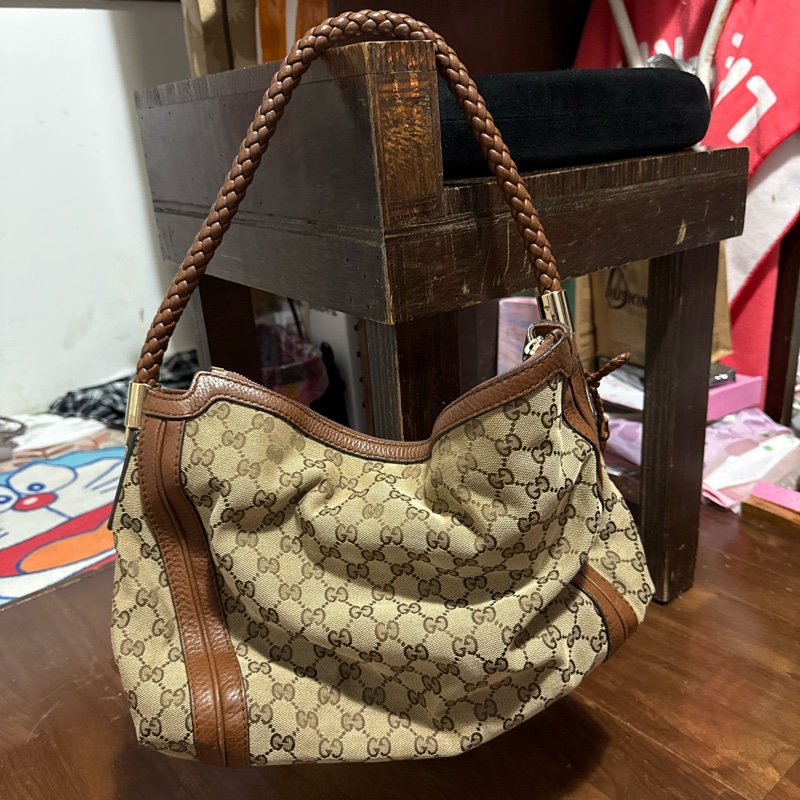 Gucci GG 帆布編織手提包-6