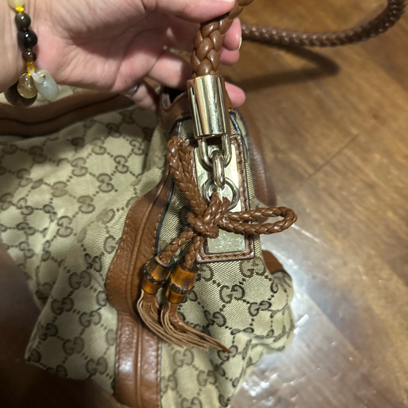 Gucci GG 帆布編織手提包-10