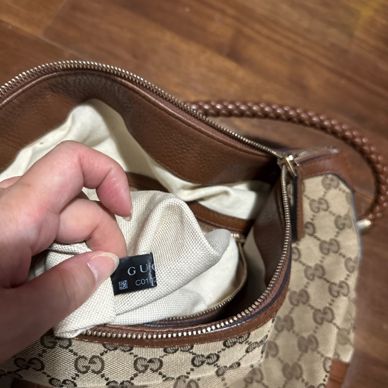 Gucci GG 帆布編織手提包-16