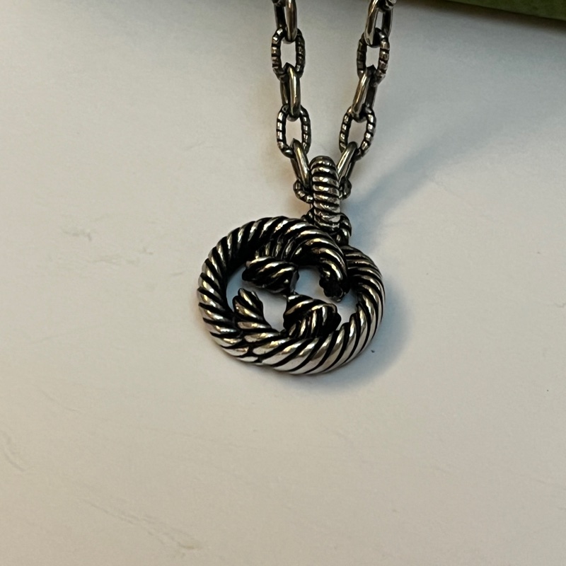 Gucci 經典雙G 扭轉仿舊項鍊-10