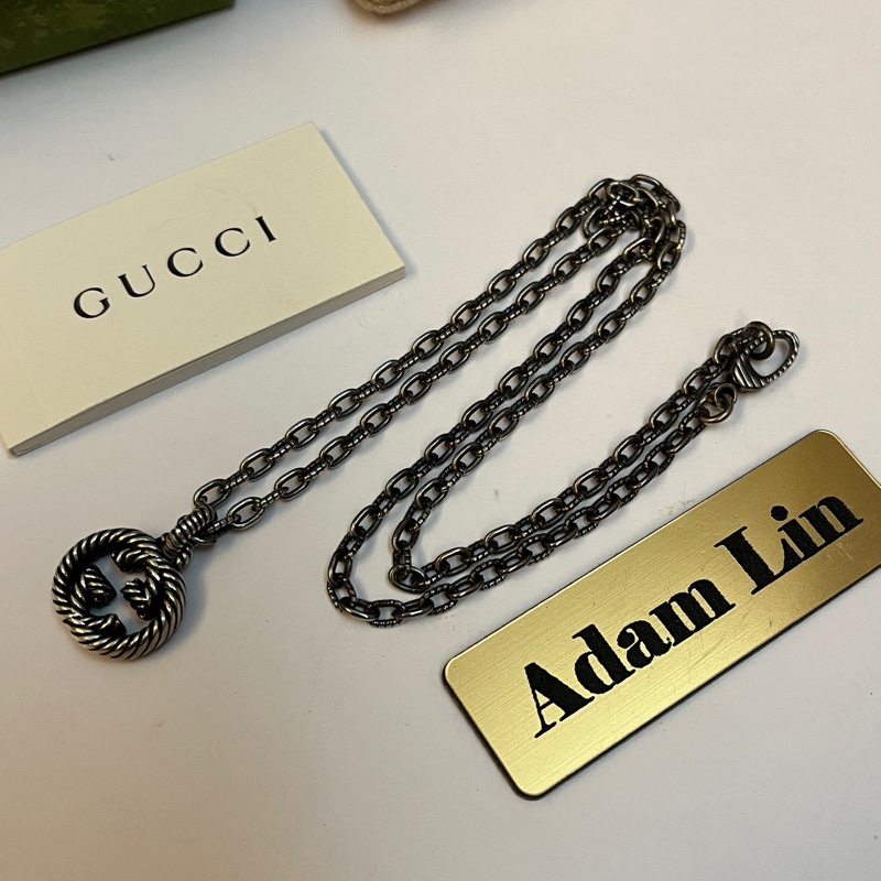 Gucci 經典雙G 扭轉仿舊項鍊-5
