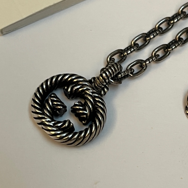 Gucci 經典雙G 扭轉仿舊項鍊-6