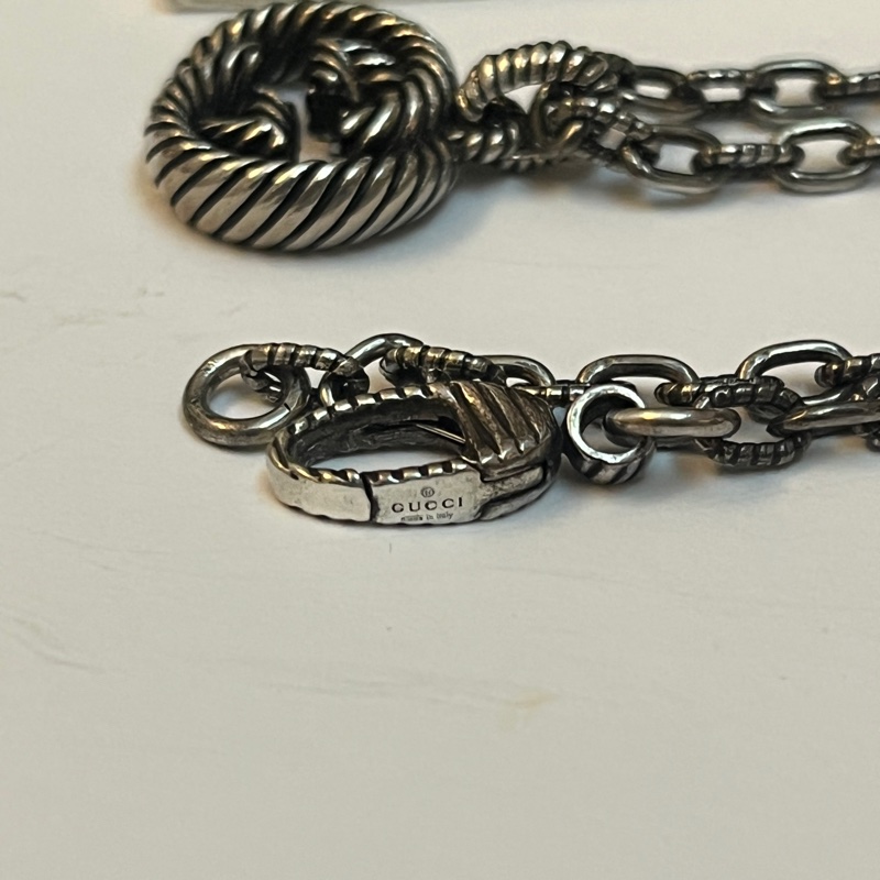 Gucci 經典雙G 扭轉仿舊項鍊-7