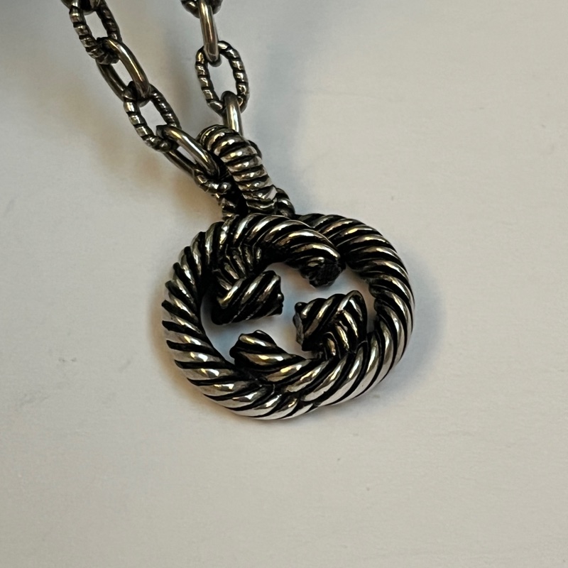 Gucci 經典雙G 扭轉仿舊項鍊-9