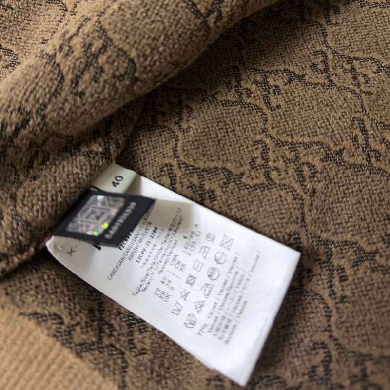 全新閒置FENDI經典短板針織上衣-咖色 全網最低針織外衣🉑送禮狀態-5