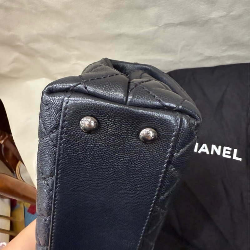 Chanel 黑银Coco handle 牛皮荔枝小号 22开有卡-8