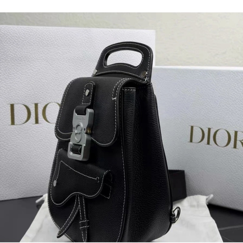 Christian Dior Gallop 斜挎包，黑色皮革單肩包-2