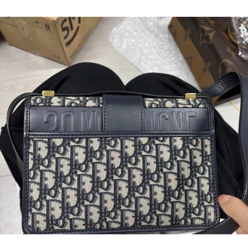 Christian Dior 海軍藍 Oblique Jacquard 30 Montaigne 鏈條包 單肩包-1