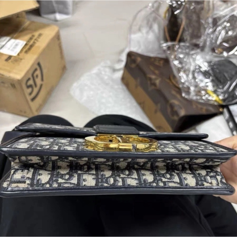 Christian Dior 海軍藍 Oblique Jacquard 30 Montaigne 鏈條包 單肩包-2