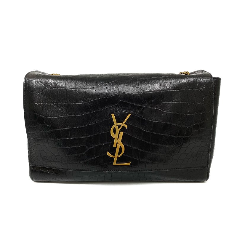 △ Saint Laurent 聖羅蘭 Black Calfskin Chain Shoulder Bag 黑色小牛皮鏈條肩背袋 -257021641-1