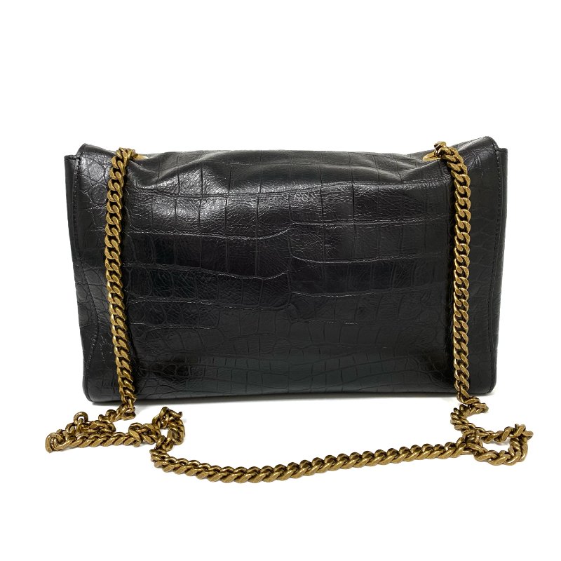 △ Saint Laurent 聖羅蘭 Black Calfskin Chain Shoulder Bag 黑色小牛皮鏈條肩背袋 -257021641-2