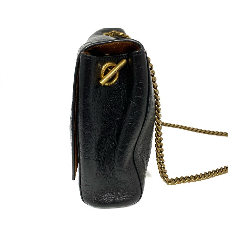 △ Saint Laurent 聖羅蘭 Black Calfskin Chain Shoulder Bag 黑色小牛皮鏈條肩背袋 -257021641-3
