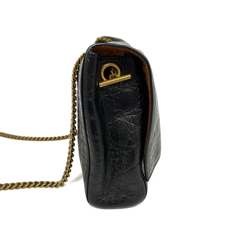 △ Saint Laurent 聖羅蘭 Black Calfskin Chain Shoulder Bag 黑色小牛皮鏈條肩背袋 -257021641-4