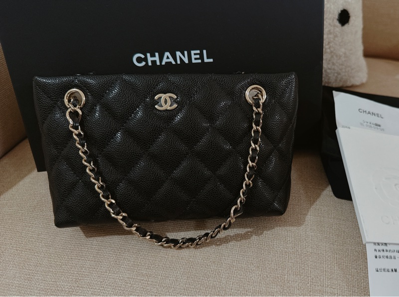 誠可議💖Chanel 25C mini tote 黑金荔枝牛-6