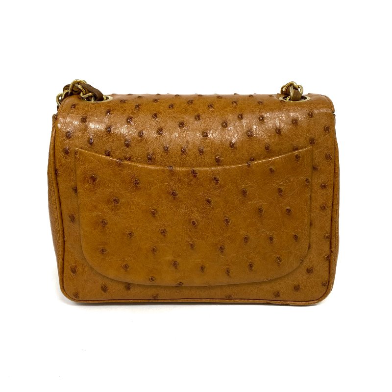 △ Chanel 香奈兒 Brown Ostrich Leather Chain Shoulder Bag No.0 啡色鴕鳥皮鏈條肩背袋 No.0 -257021609-2