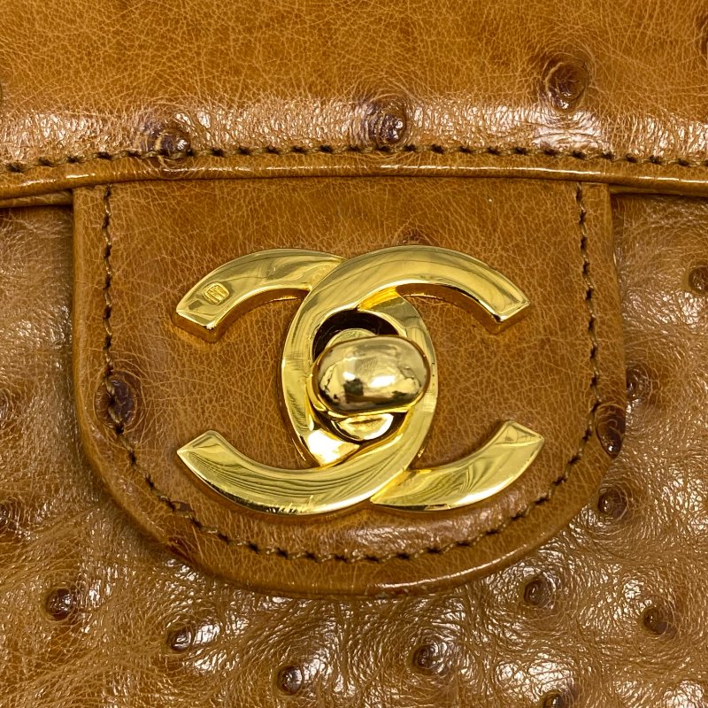 △ Chanel 香奈兒 Brown Ostrich Leather Chain Shoulder Bag No.0 啡色鴕鳥皮鏈條肩背袋 No.0 -257021609-12