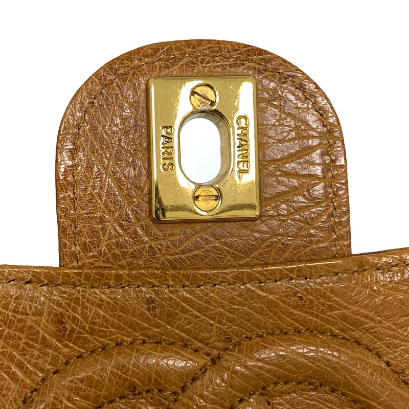 △ Chanel 香奈兒 Brown Ostrich Leather Chain Shoulder Bag No.0 啡色鴕鳥皮鏈條肩背袋 No.0 -257021609-14