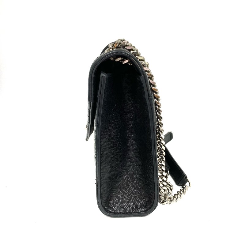 △ Saint Laurent 聖羅蘭 Envelope Black Caviar Skin Chain Shoulder Bag 黑色粒紋小牛皮鏈條肩背袋 -257021696-2