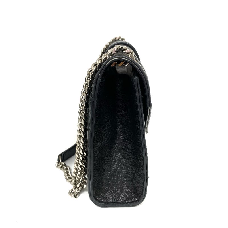 △ Saint Laurent 聖羅蘭 Envelope Black Caviar Skin Chain Shoulder Bag 黑色粒紋小牛皮鏈條肩背袋 -257021696-3