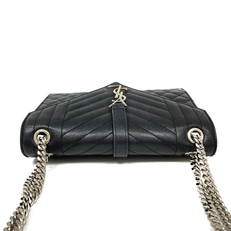 △ Saint Laurent 聖羅蘭 Envelope Black Caviar Skin Chain Shoulder Bag 黑色粒紋小牛皮鏈條肩背袋 -257021696-5