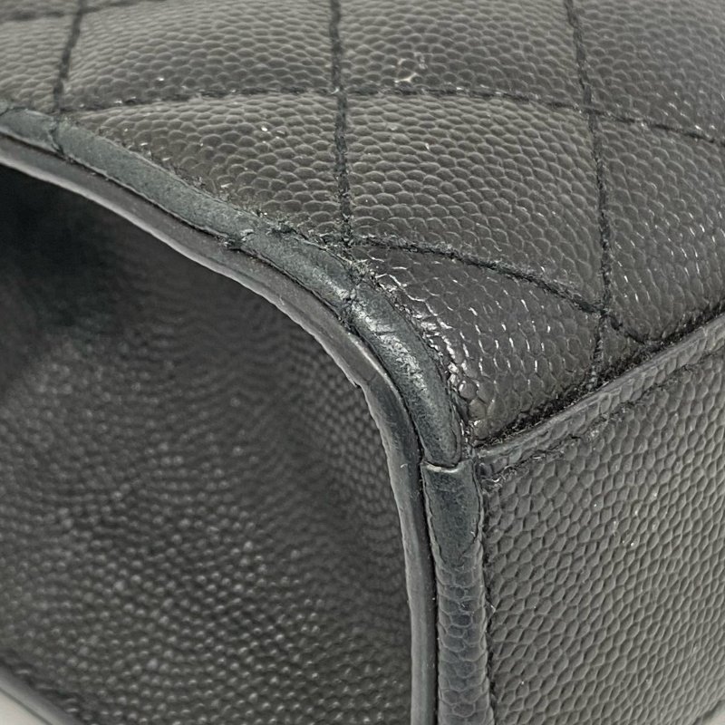 △ Saint Laurent 聖羅蘭 Envelope Black Caviar Skin Chain Shoulder Bag 黑色粒紋小牛皮鏈條肩背袋 -257021696-7