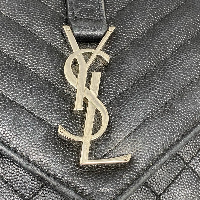 △ Saint Laurent 聖羅蘭 Envelope Black Caviar Skin Chain Shoulder Bag 黑色粒紋小牛皮鏈條肩背袋 -257021696-12