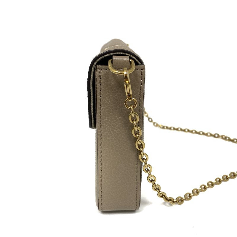 △ Louis Vuitton 路易威 Pochette Felicie Beige Empreinte Calfskin Monogram Chain Cross-body Bag M69977 淺褐色壓花牛皮花紋鏈條斜背袋 M69977 -257021458-3