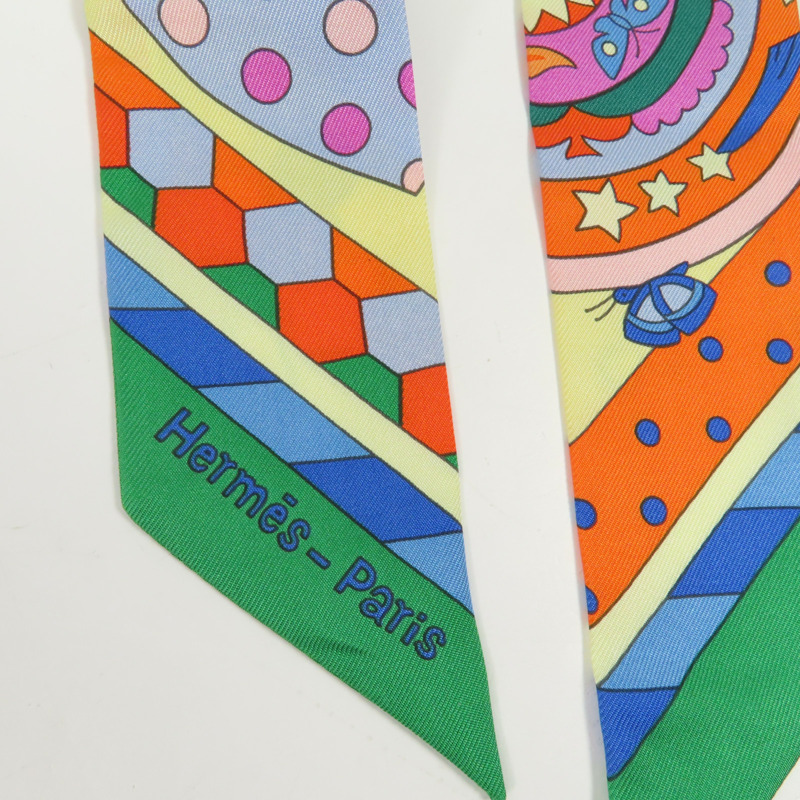 HERMES 絲質Twilly絲巾-3