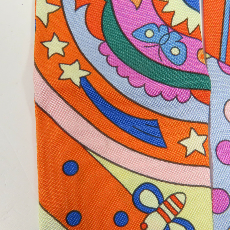 HERMES 絲質Twilly絲巾-5