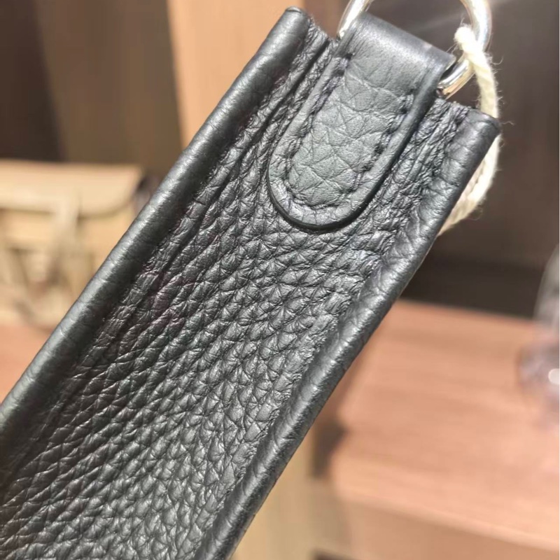 愛馬仕 mini evelyne 黑銀 w刻 絕美-9