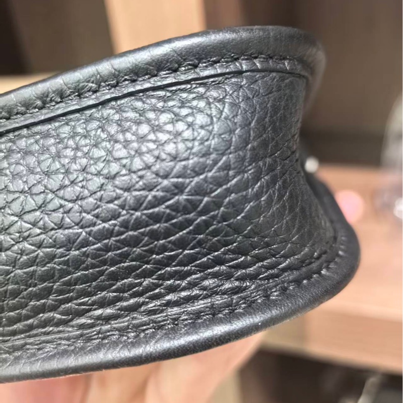 愛馬仕 mini evelyne 黑銀 w刻 絕美-18