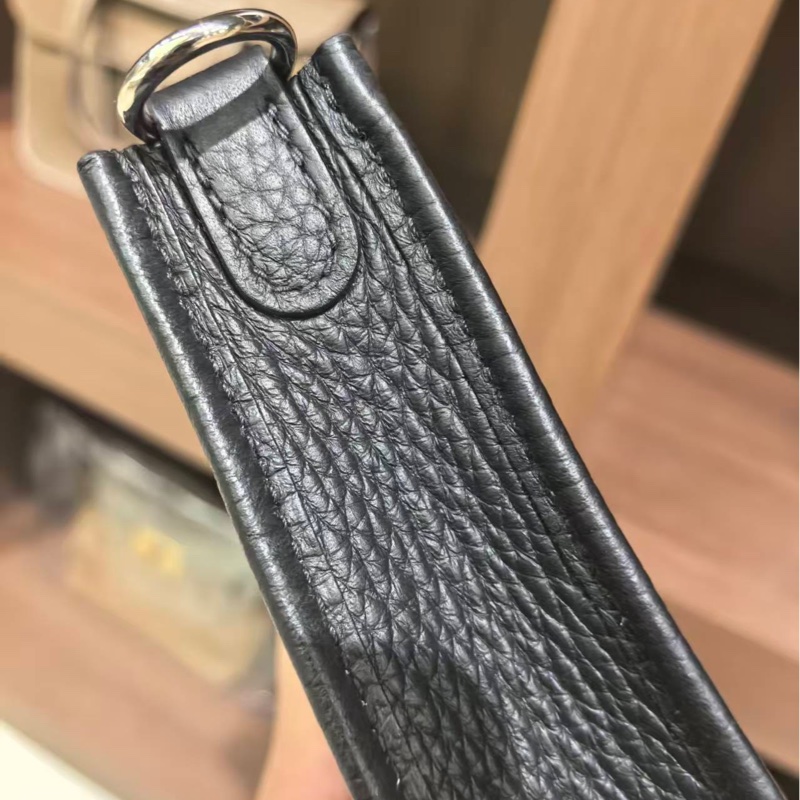 愛馬仕 mini evelyne 黑銀 w刻 絕美-20