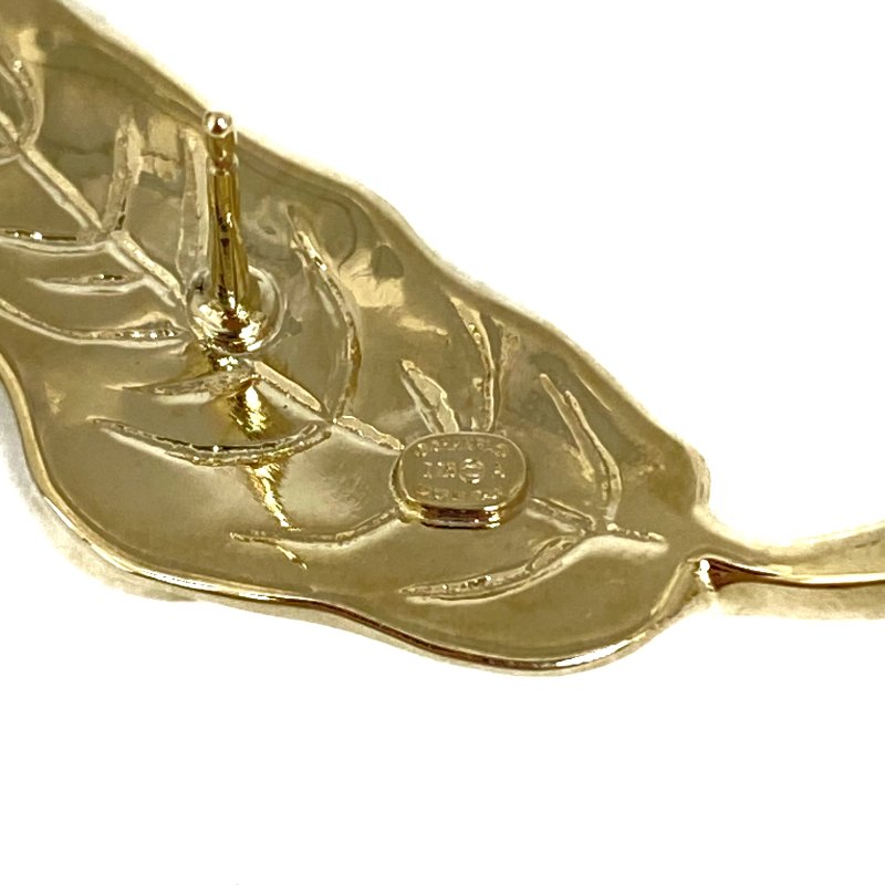 ☆ Chanel 香奈兒 Gold Tone Metal Rhinestones Leaf CC Earrings I25A 金色金屬水鑽葉子CC耳環 - 257021398-6