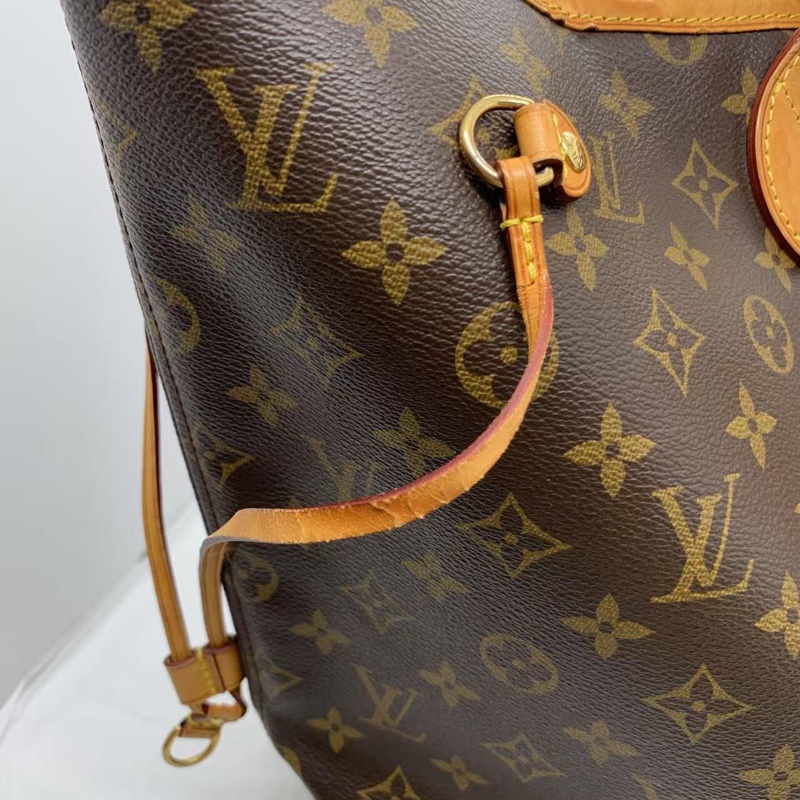 二手 lv neverfull 大號老花，包口手柄內里發黑磨損，包有異味-10