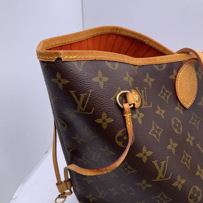 二手 lv neverfull 大號老花，包口手柄內里發黑磨損，包有異味-11