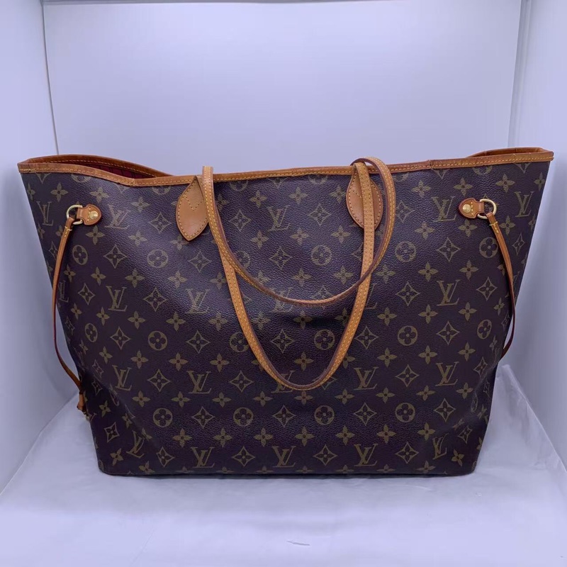 二手 lv neverfull 大號老花，包口手柄內里發黑磨損，包有異味-0