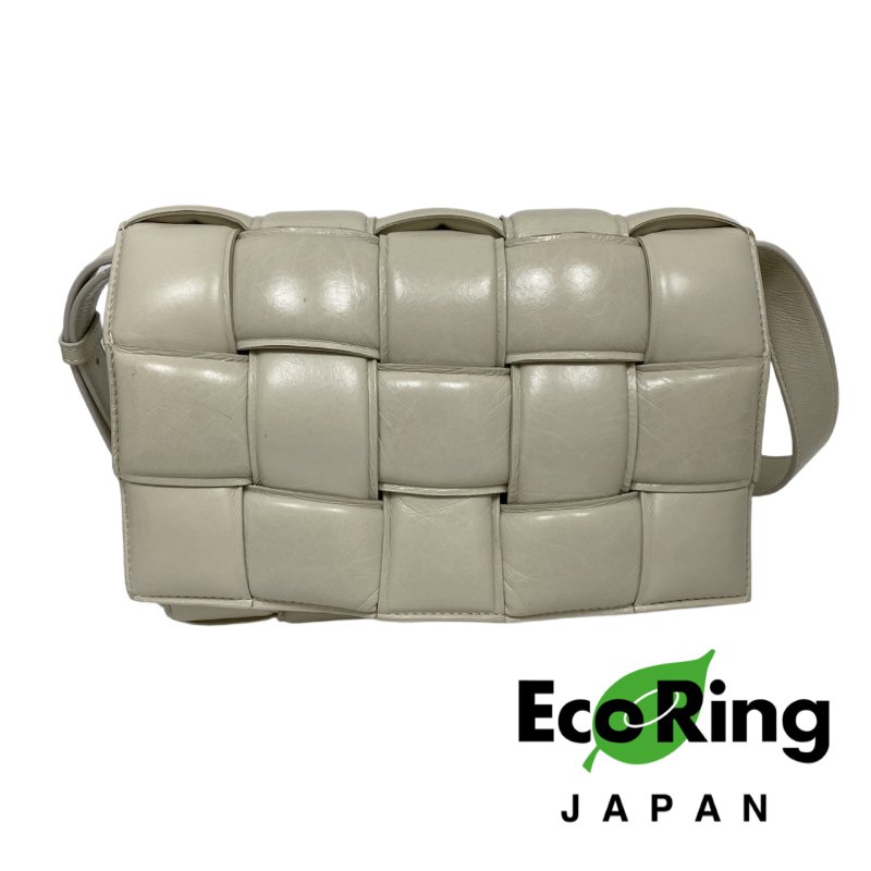 △ Bottega Veneta 寶緹嘉 Padded Cassette Beige Calfskin Shoulder Bag 米色小牛皮肩背袋 -257021606-0
