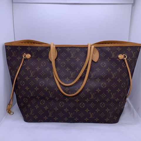二手 lv neverfull 大號老花，包口手柄內里發黑磨損，包有異味