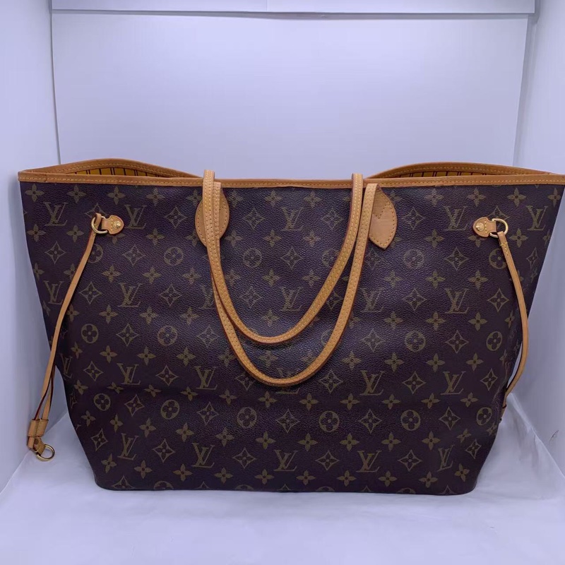 二手 lv neverfull 大號老花,包口手柄內里發黑磨損,包有異味-0