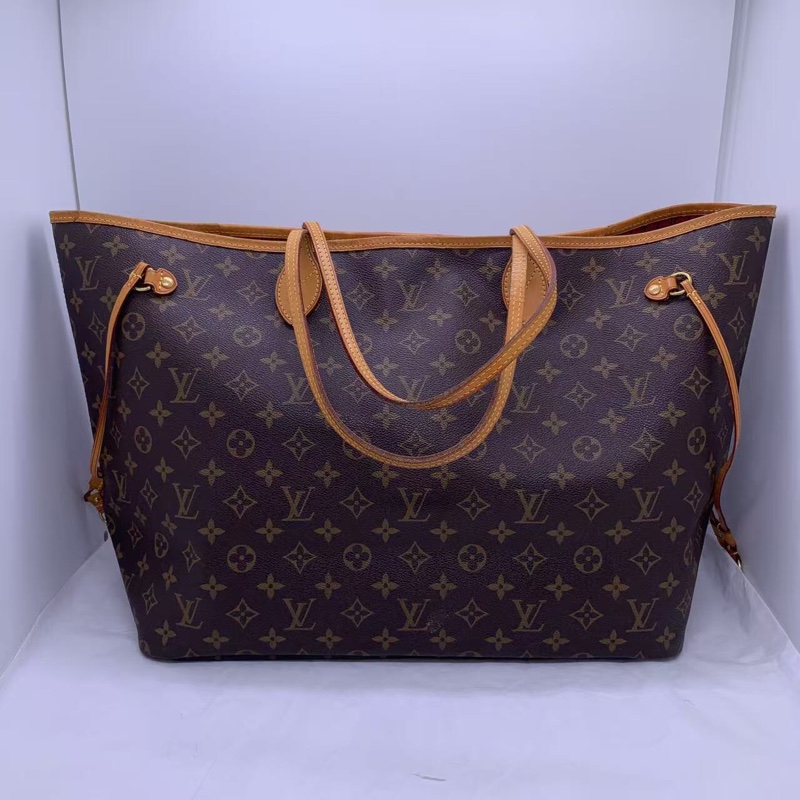 二手 lv neverfull 大號老花，包口手柄內里發黑磨損，包有異味-0